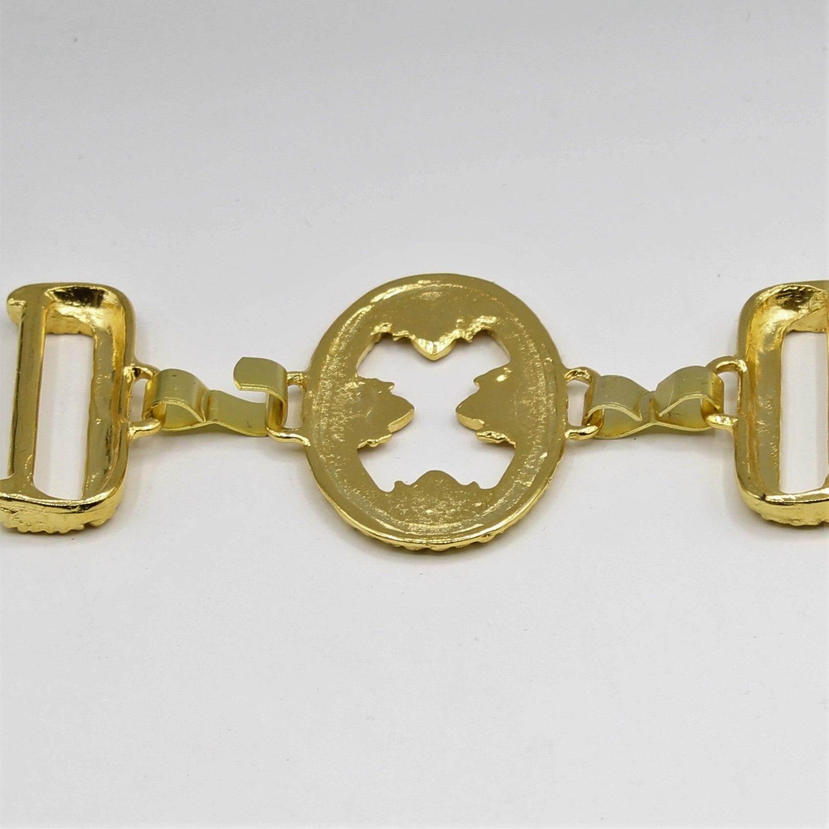 Gold buckle in 2 parts with gold metal hook -12 cm - ACCESSOIRES LEDUC BV