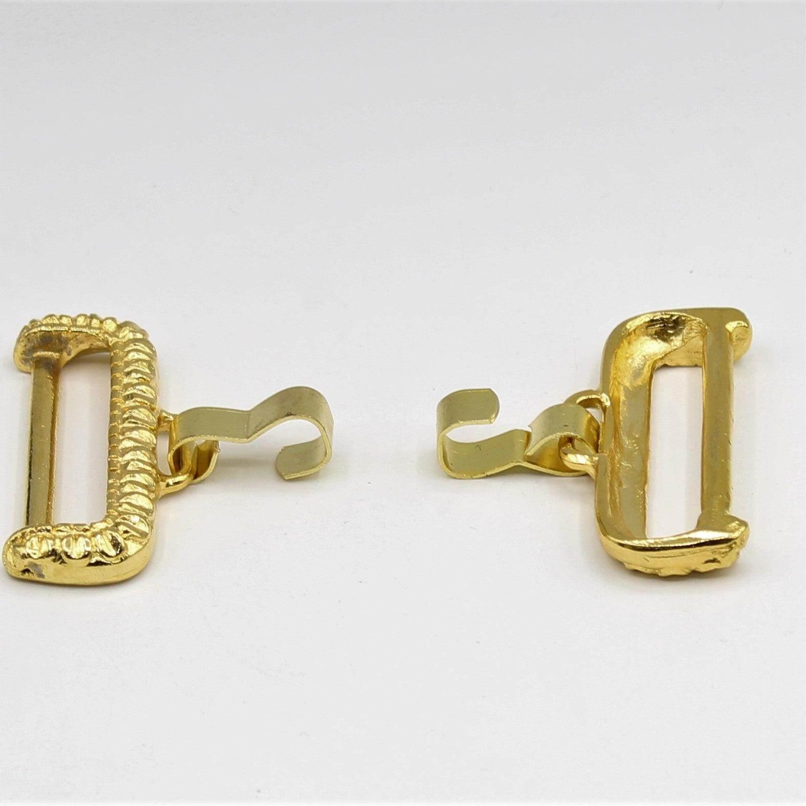 Gold buckle in 2 parts with gold metal hook -12 cm - ACCESSOIRES LEDUC BV