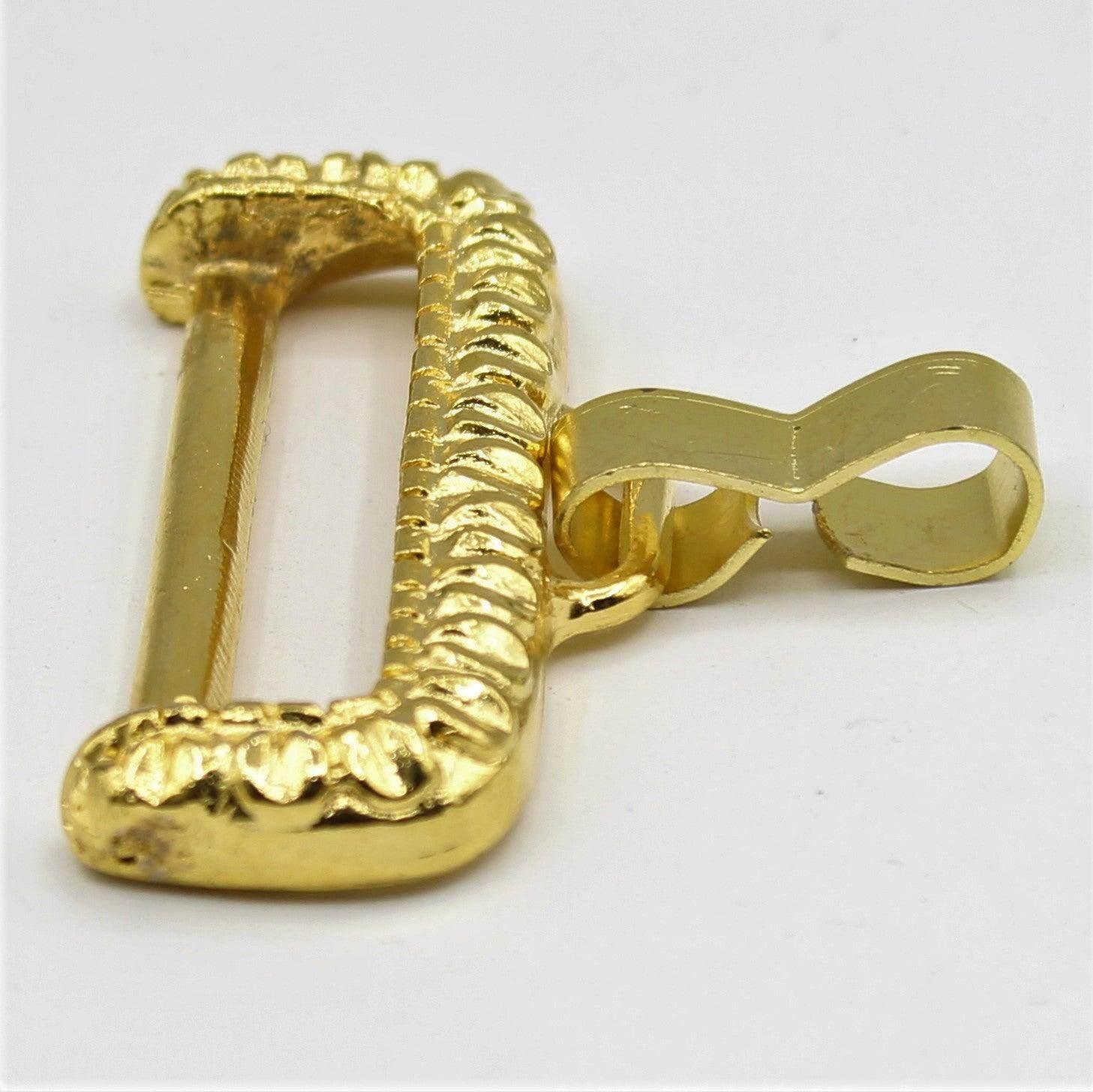 Gold buckle in 2 parts with gold metal hook -12 cm - ACCESSOIRES LEDUC BV