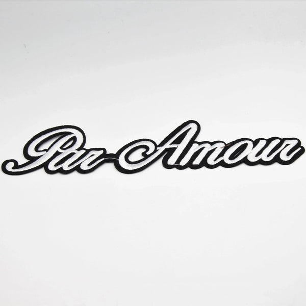 Black and White Iron-on Patch "PAR AMOUR AND "L'AVEUGLE" - ACCESSOIRES LEDUC