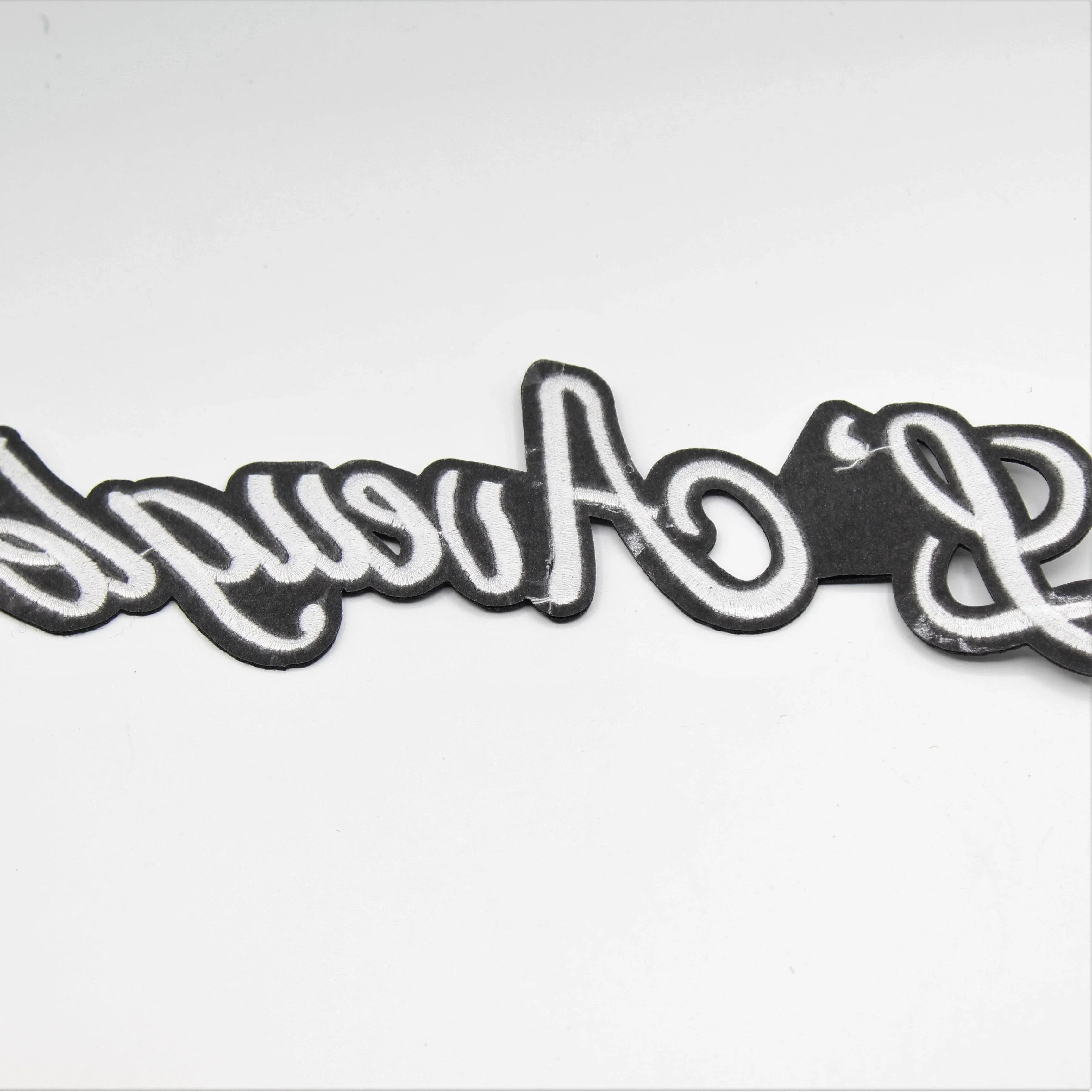 Black and White Iron-on Patch "PAR AMOUR AND "L'AVEUGLE" - ACCESSOIRES LEDUC