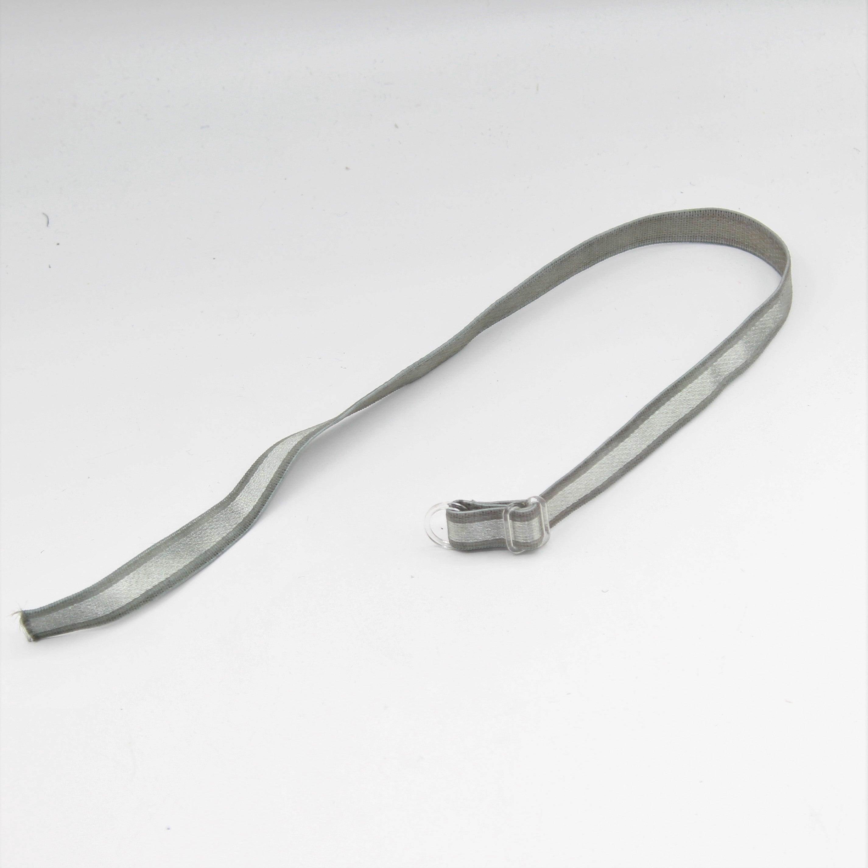 2 Pairs of Gray Non-Slip Adjustable Plastic Hook Bra Straps Elastic 38x1 cm - ACCESSOIRES LEDUC BV