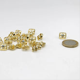 Gold or Silver Square Shank Button with Strass inside - ACCESSOIRES LEDUC BV