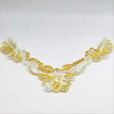 38 cm- Collar of White and Gold Rope Patterns with Sequins - ACCESSOIRES LEDUC BV