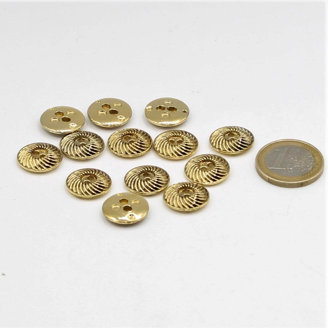 Gold or Silver Button with Spiral Pattern - ACCESSOIRES LEDUC BV