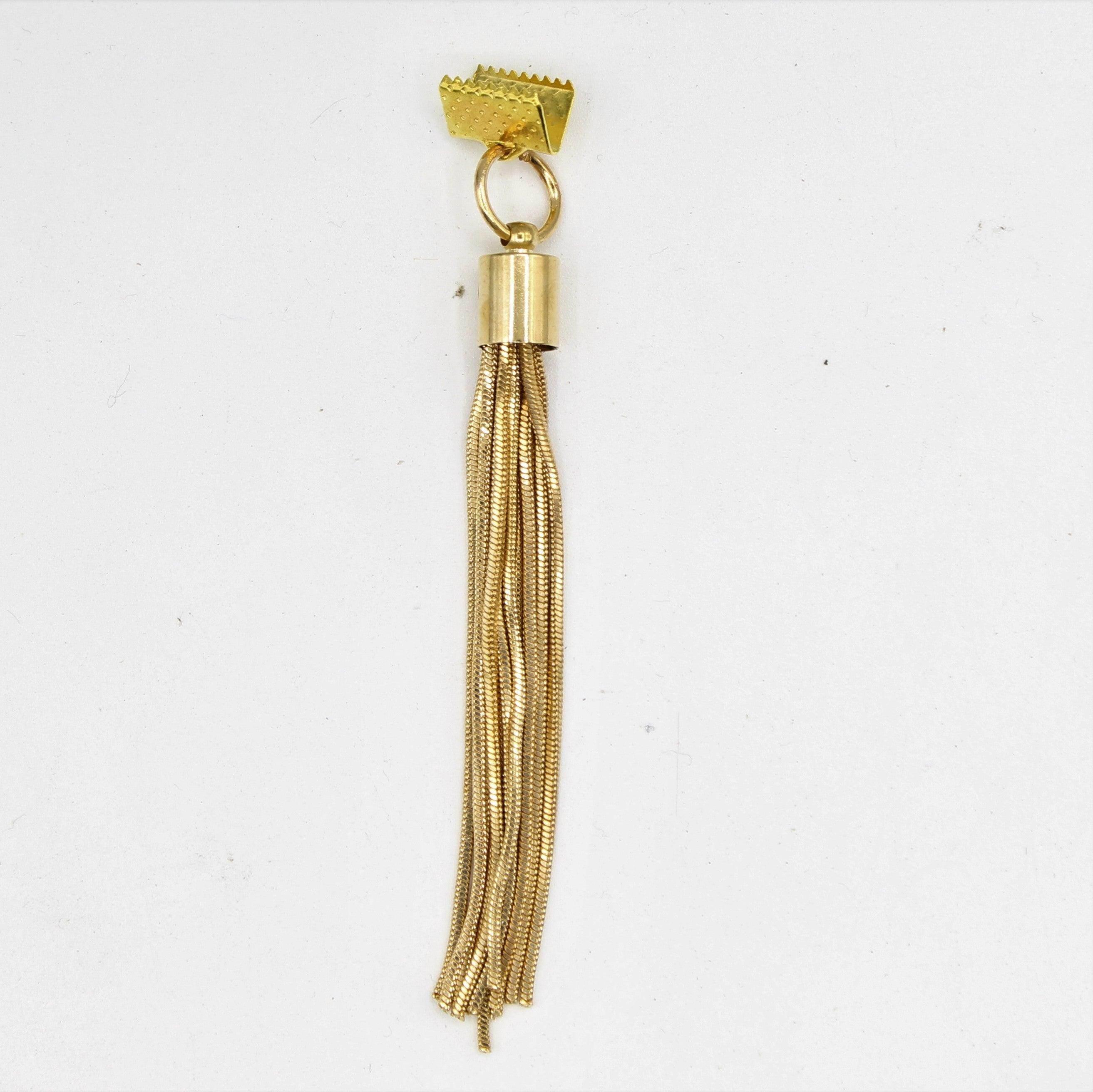 2x Golden Tassel with hook 8x1cm - ACCESSOIRES LEDUC BV
