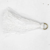 4x White Tassel with Gold Clip 5cm - ACCESSOIRES LEDUC BV