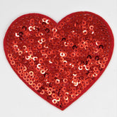 Set of 2 Red Heart Patch with Sequins 7cm - ACCESSOIRES LEDUC BV