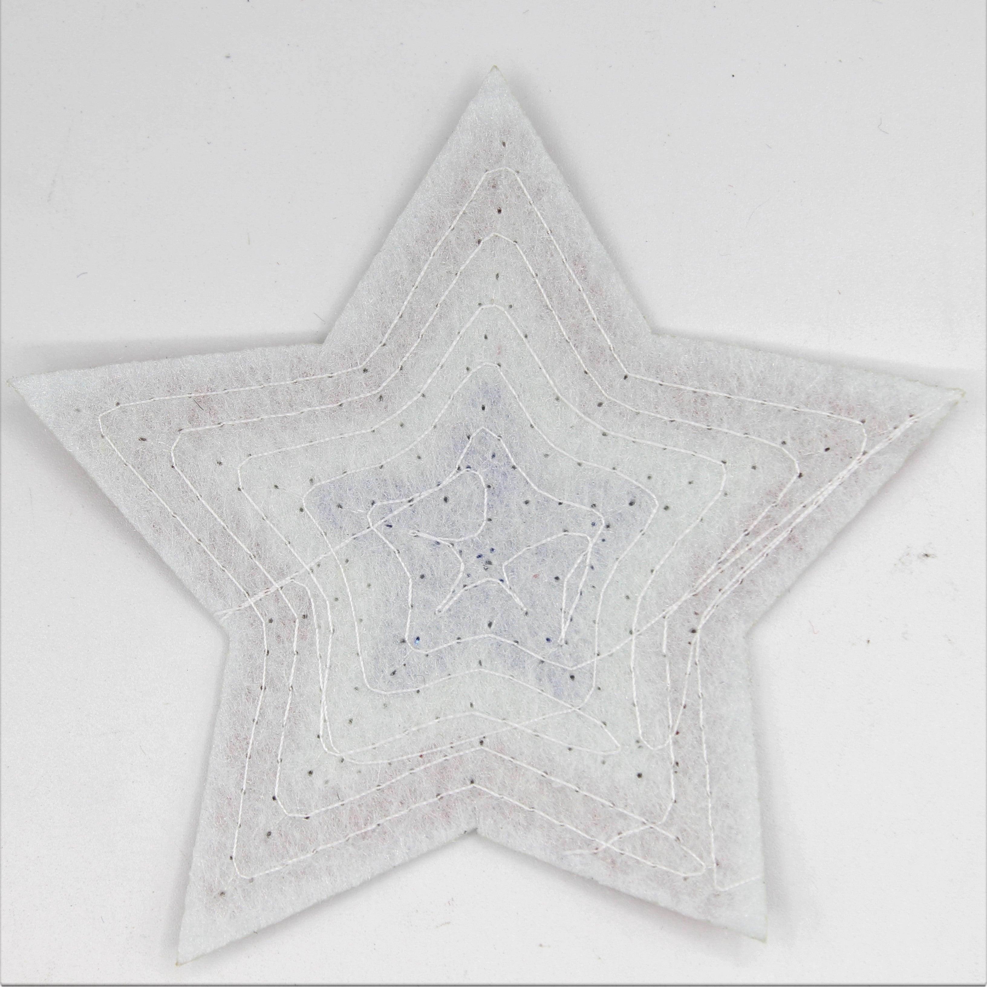 Set of 2 Star Patch with Red,White,Blue Sequins 9cm - ACCESSOIRES LEDUC BV