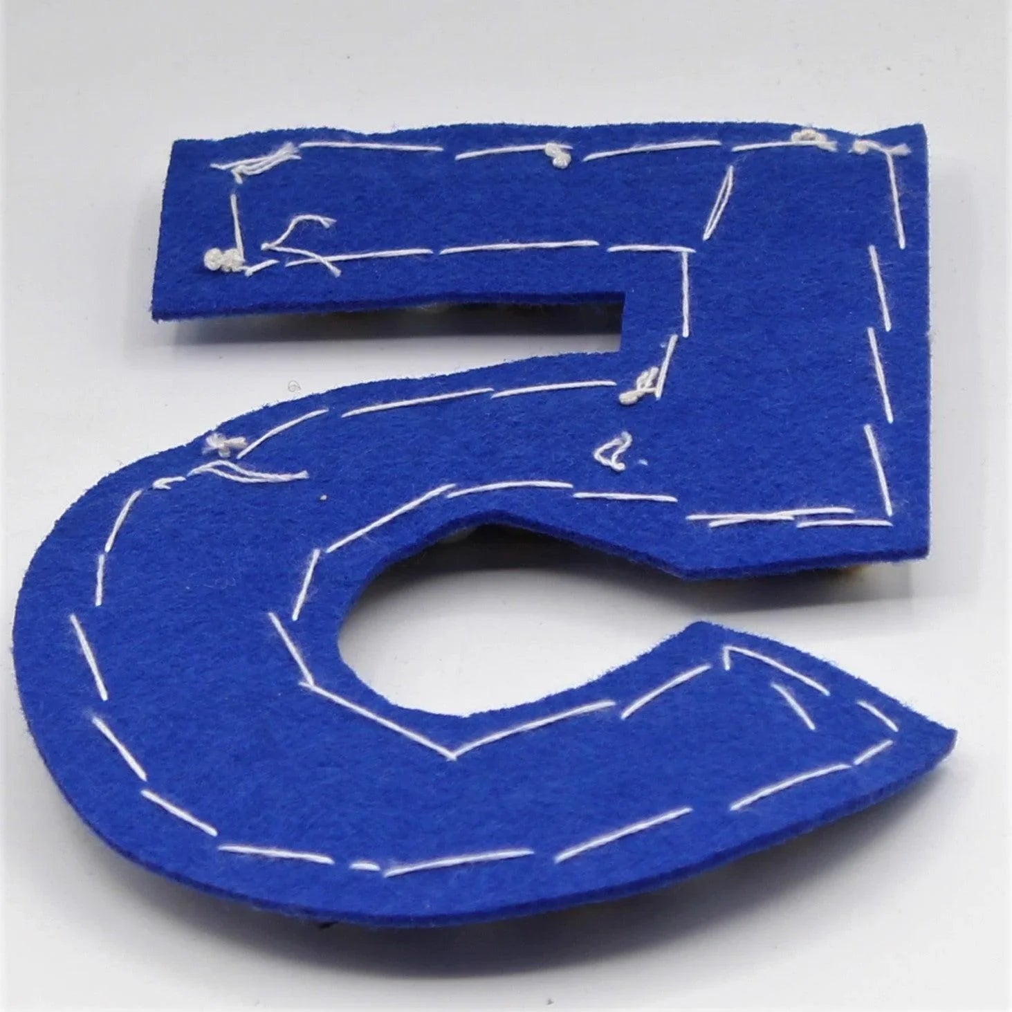 Blue Patch "5" with Pearls and Strass 18x11cm #APP1163 - ACCESSOIRES LEDUC