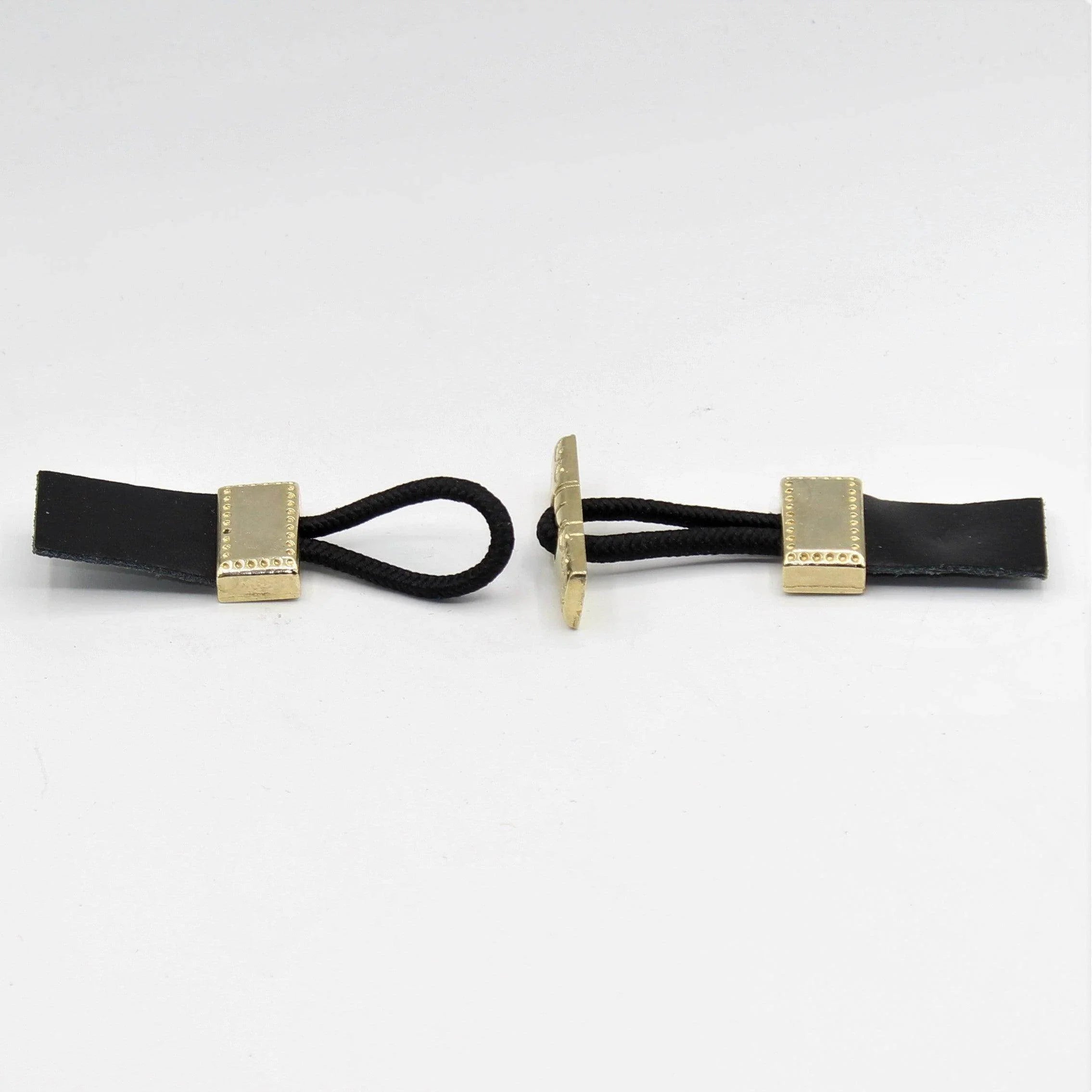 Leather and Gold Bag Buckle Fastener 13cm - ACCESSOIRES LEDUC BV