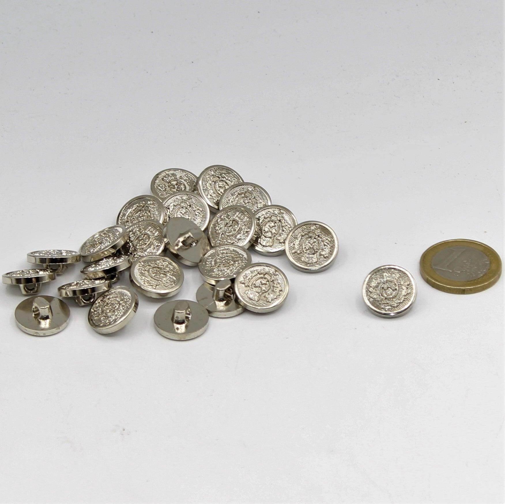 Gold and Silver Metallized Nylon Shank Button with Crown Design 15,18,20 and 23mm - ACCESSOIRES LEDUC BV