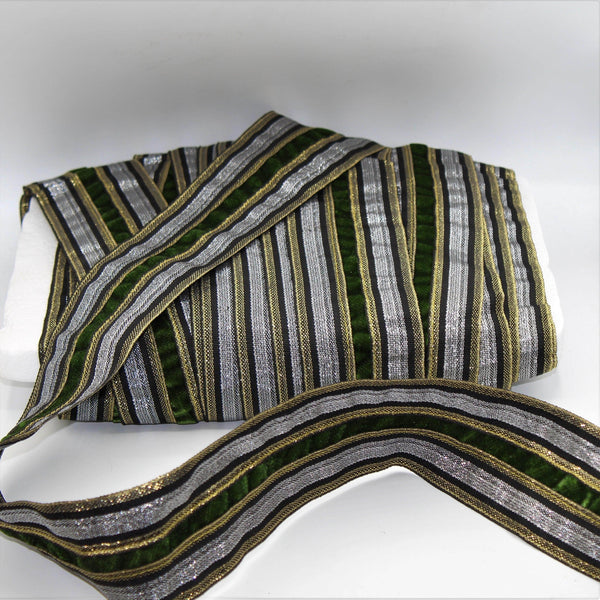 1Meter Ribbon Lurex Combined with Different colors 47mm #RUB02i - ACCESSOIRES LEDUC BV