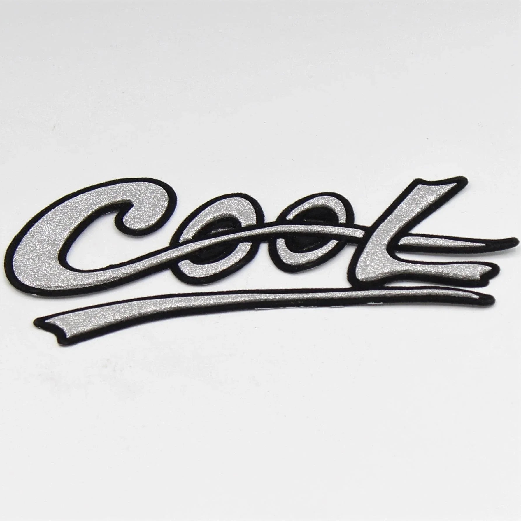 Black and White Shiny Patch "COOL" 12x5cm - ACCESSOIRES LEDUC