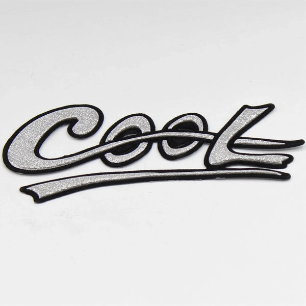 Black and White Shiny Patch "COOL" 12x5cm - ACCESSOIRES LEDUC