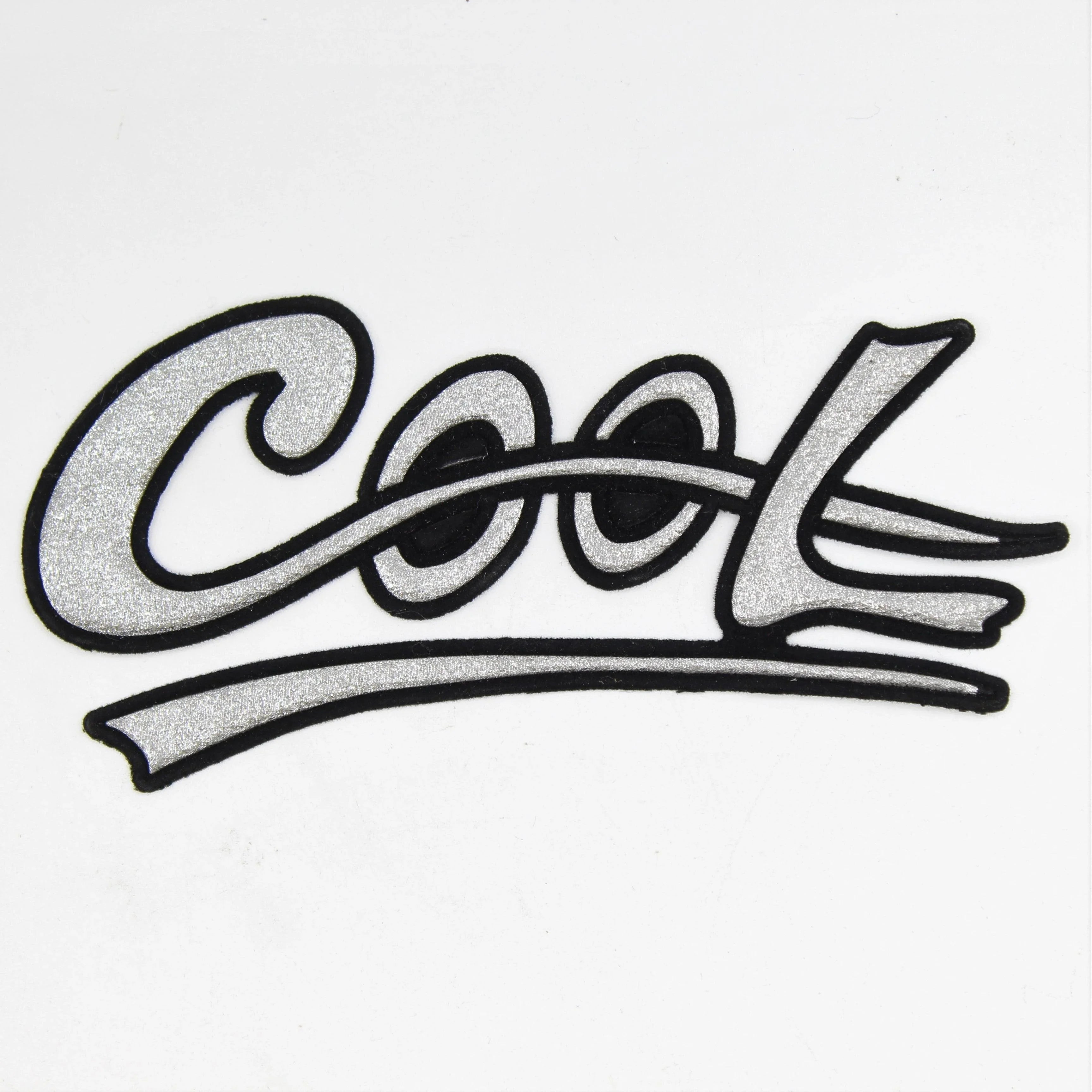 Black and White Shiny Patch "COOL" 12x5cm - ACCESSOIRES LEDUC