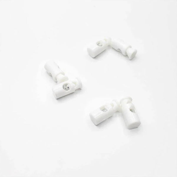 6 White Cord Stoppers 28mm - ACCESSOIRES LEDUC BV
