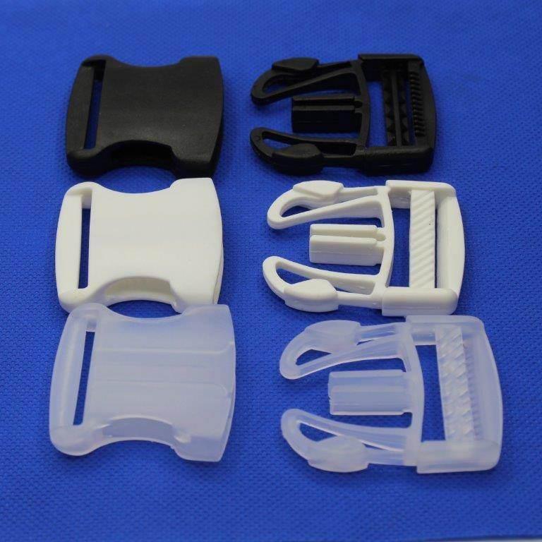 5 Clip Buckles 30 or 40mm Black White or Transparent #BNY4100 - ACCESSOIRES LEDUC BV