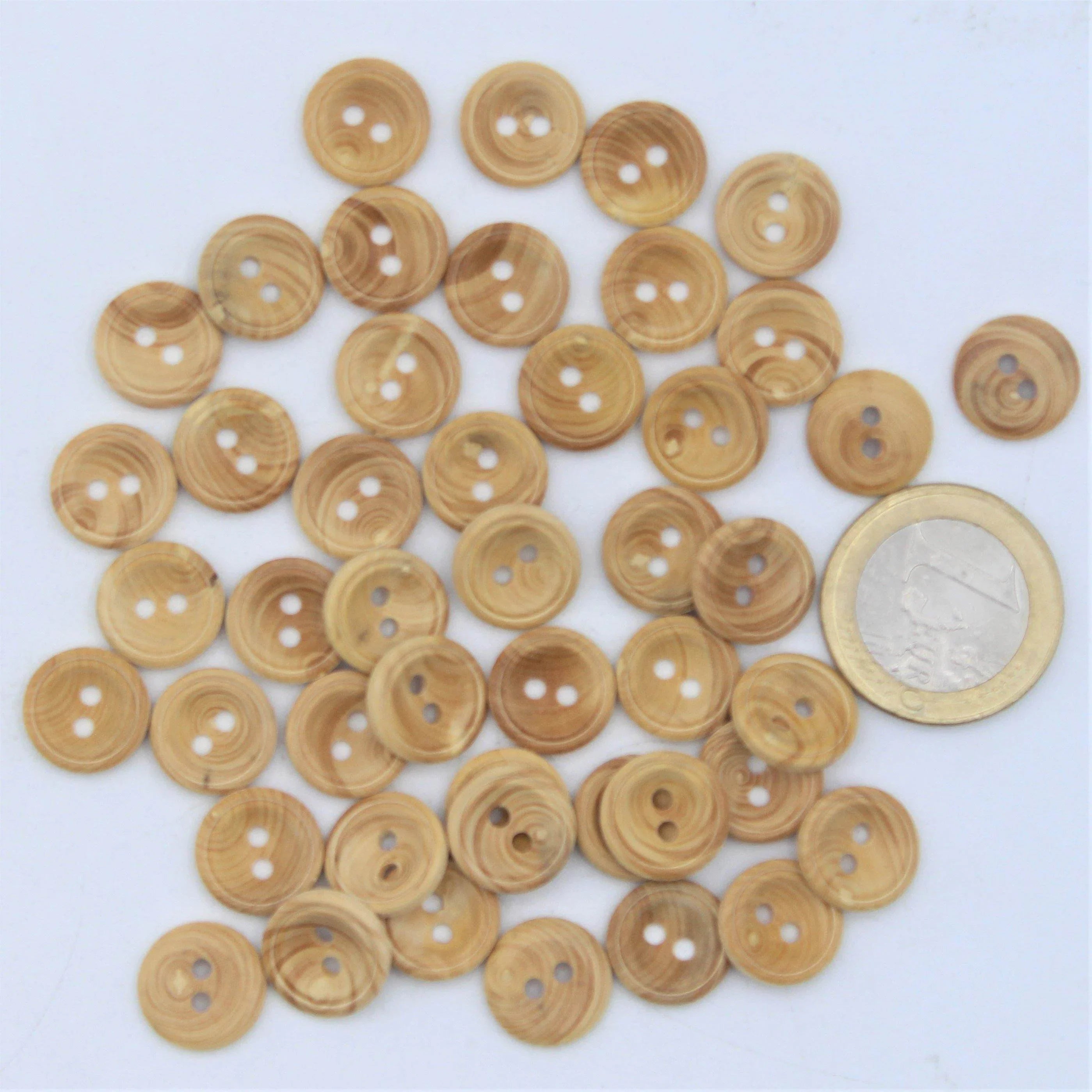 Shirt Wooden Button 2 holes #KB24001 - ACCESSOIRES LEDUC BV