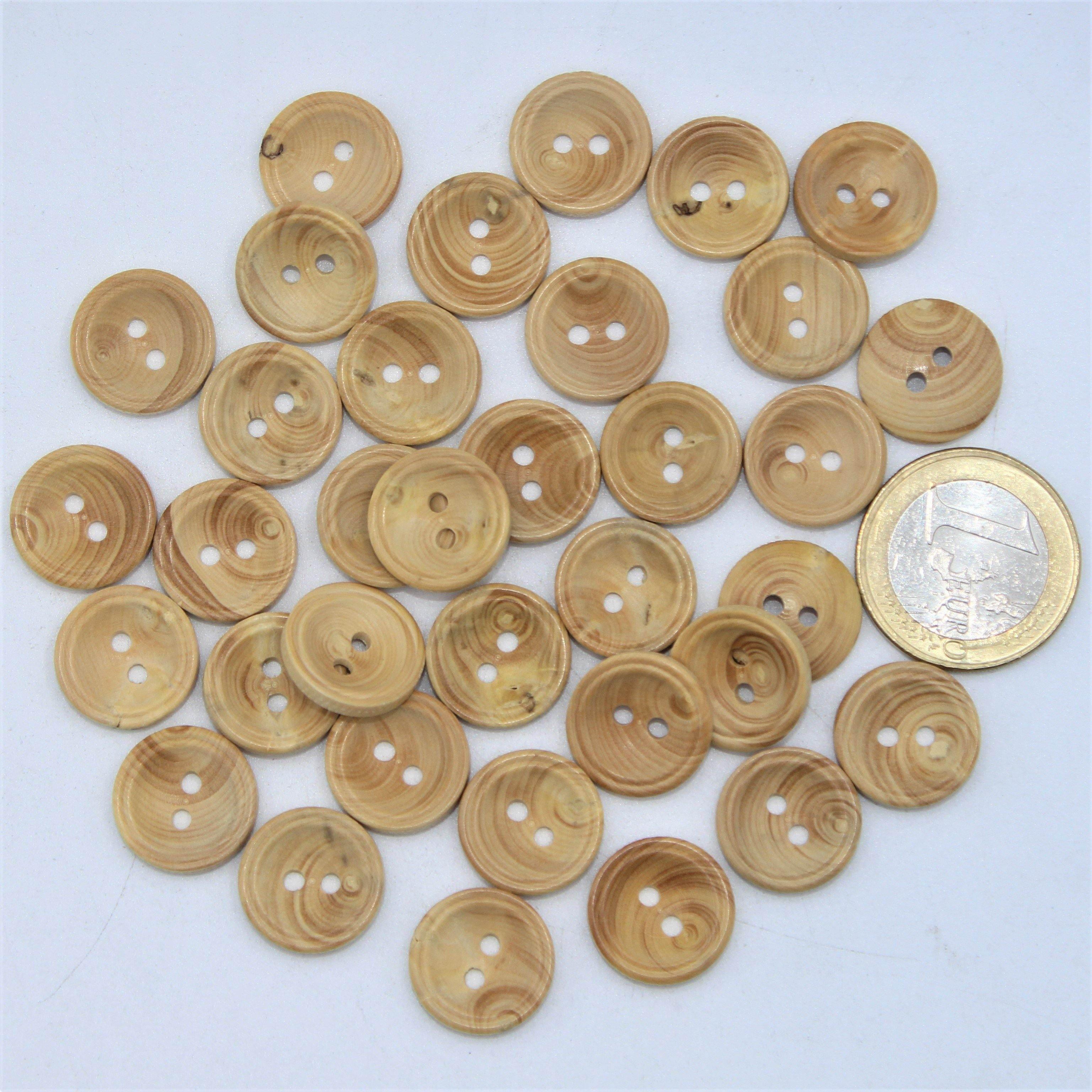 Shirt Wooden Button 2 holes #KB24001 - ACCESSOIRES LEDUC BV