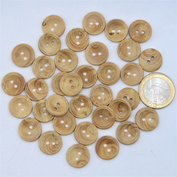 Shirt Wooden Button 2 holes #KB24001 - ACCESSOIRES LEDUC BV