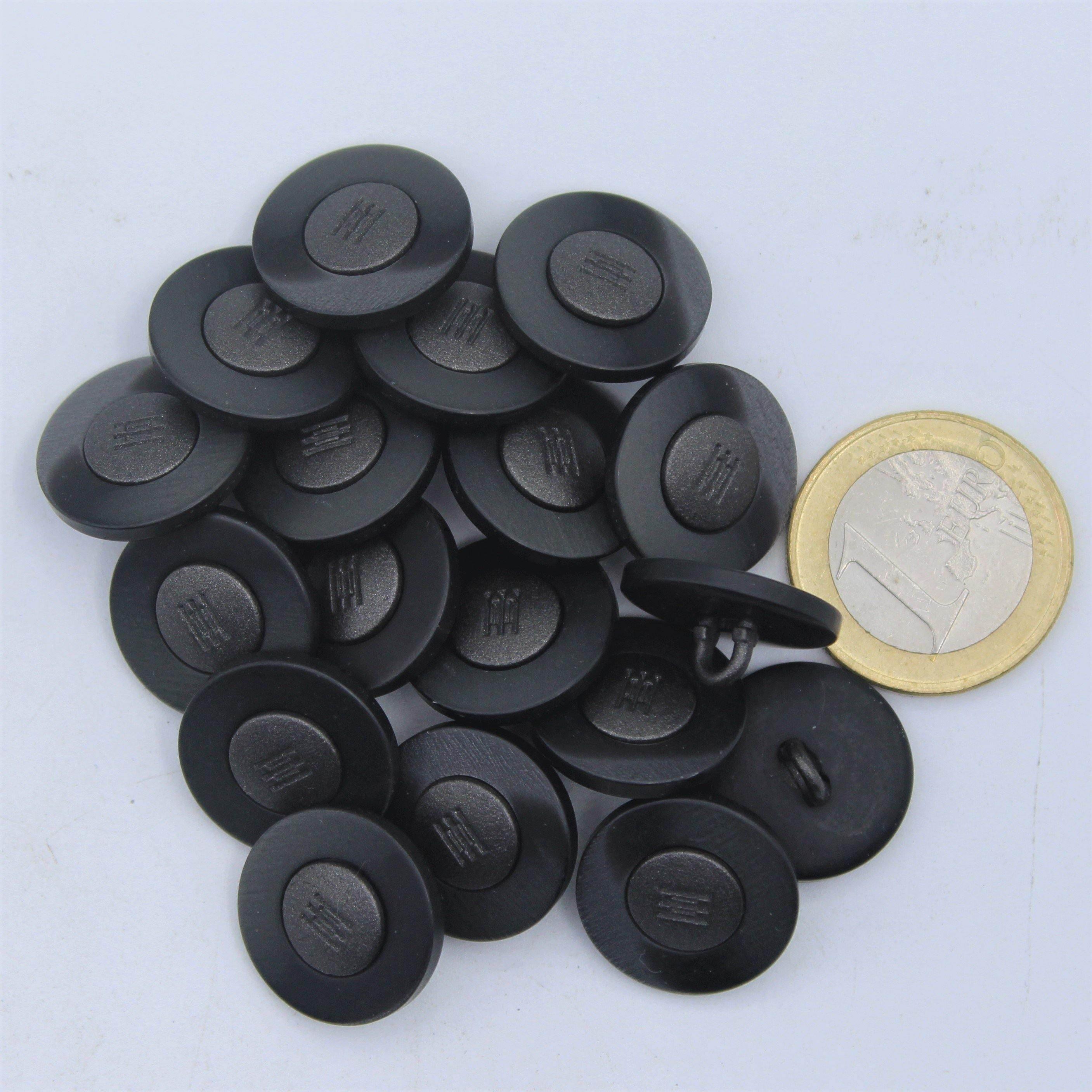 Black Sān gān Compound Shank Button #KCQ4010 - ACCESSOIRES LEDUC BV