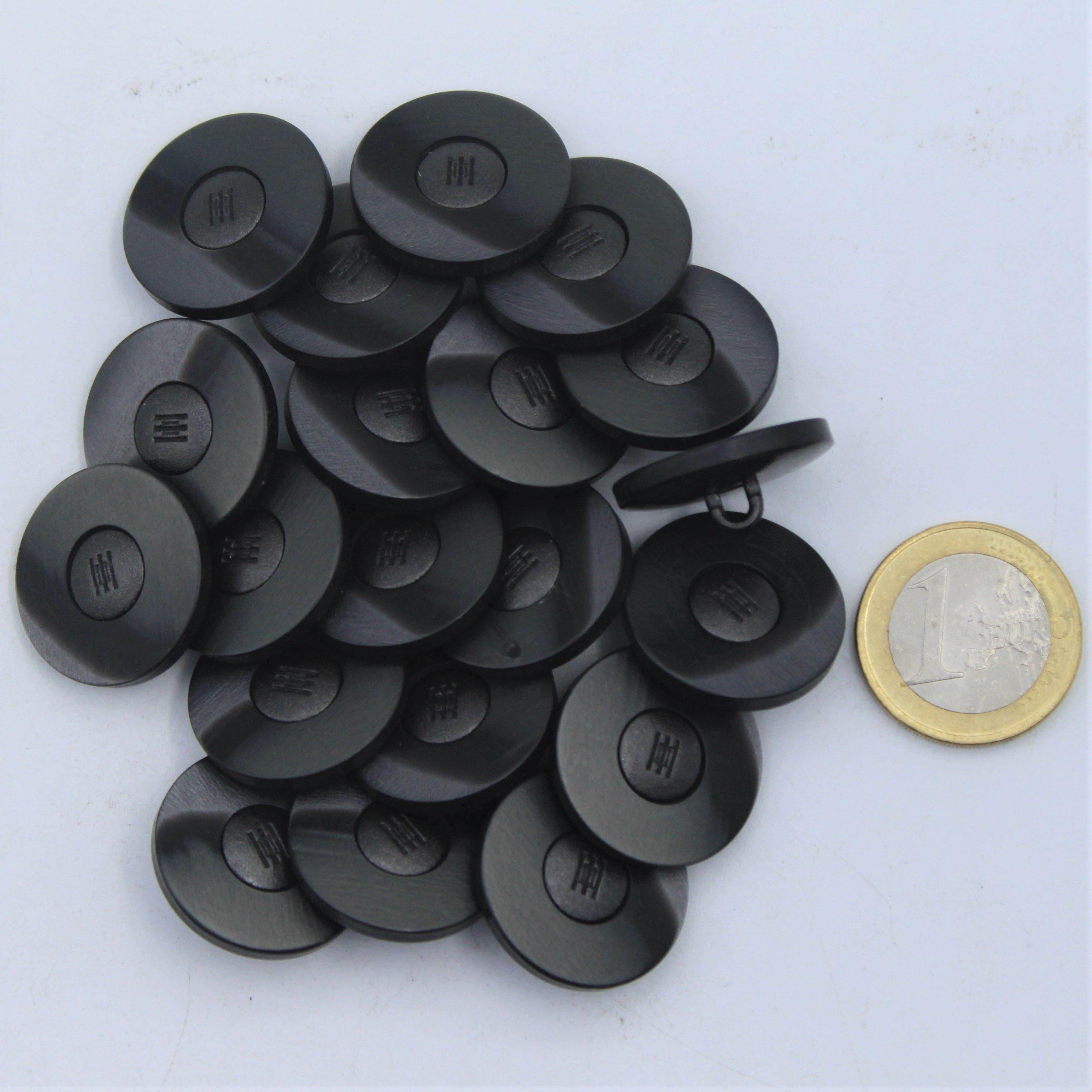 Black Sān gān Compound Shank Button #KCQ4010 - ACCESSOIRES LEDUC BV