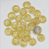 Galalith Marble Button Ecru #KG44001 - ACCESSOIRES LEDUC BV