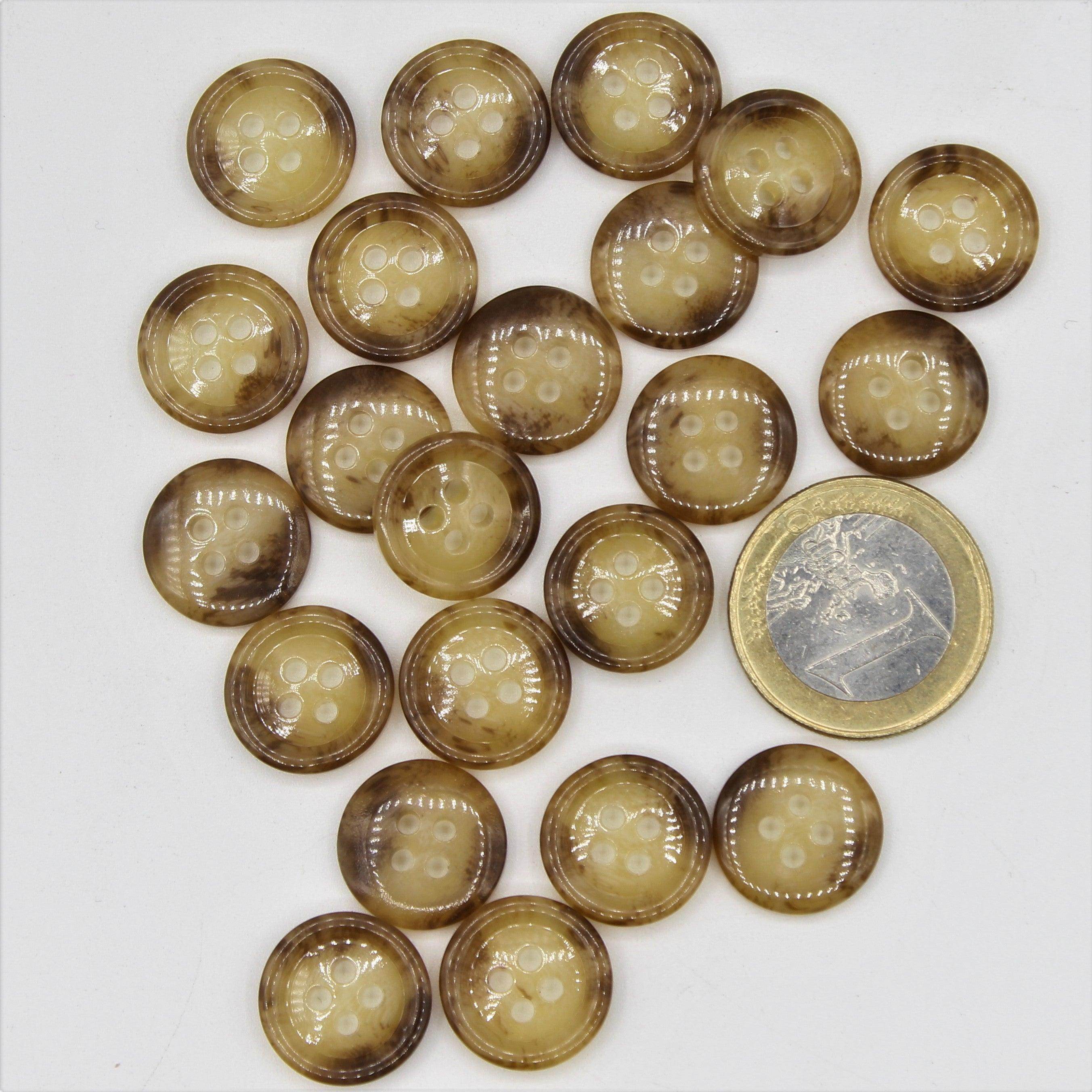 Galalith Marble Button Beige #KG44002 - ACCESSOIRES LEDUC BV