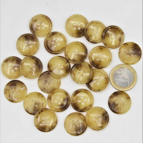Galalith Marble Button Beige #KG44002 - ACCESSOIRES LEDUC BV