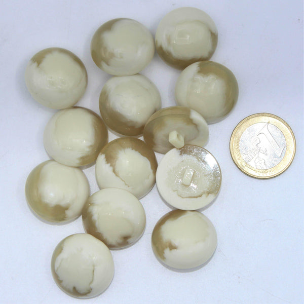 Galalith Offwhite Marble Shank Button #KGQ4000 - ACCESSOIRES LEDUC BV
