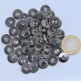 Old Silver Metal Spiral Button 2 Holes #KM24004 - ACCESSOIRES LEDUC BV