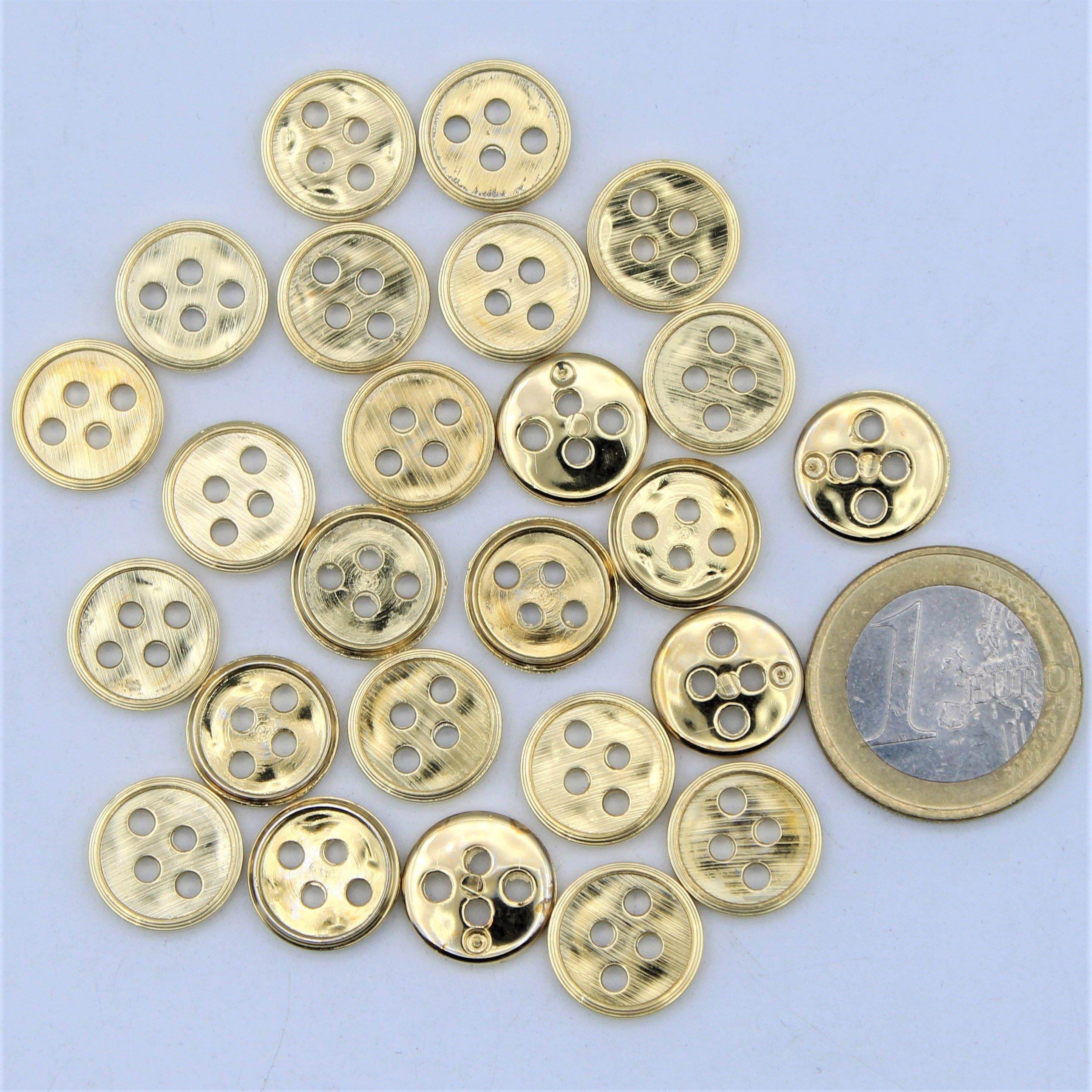 Metal Gold Button 4 Holes #KM44000 - ACCESSOIRES LEDUC BV