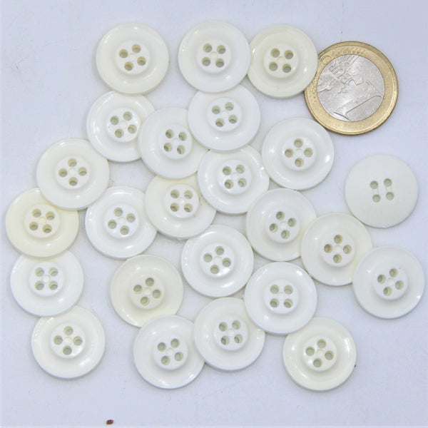 White Jacket Nylon 4 holes Button #KN44001 - ACCESSOIRES LEDUC BV