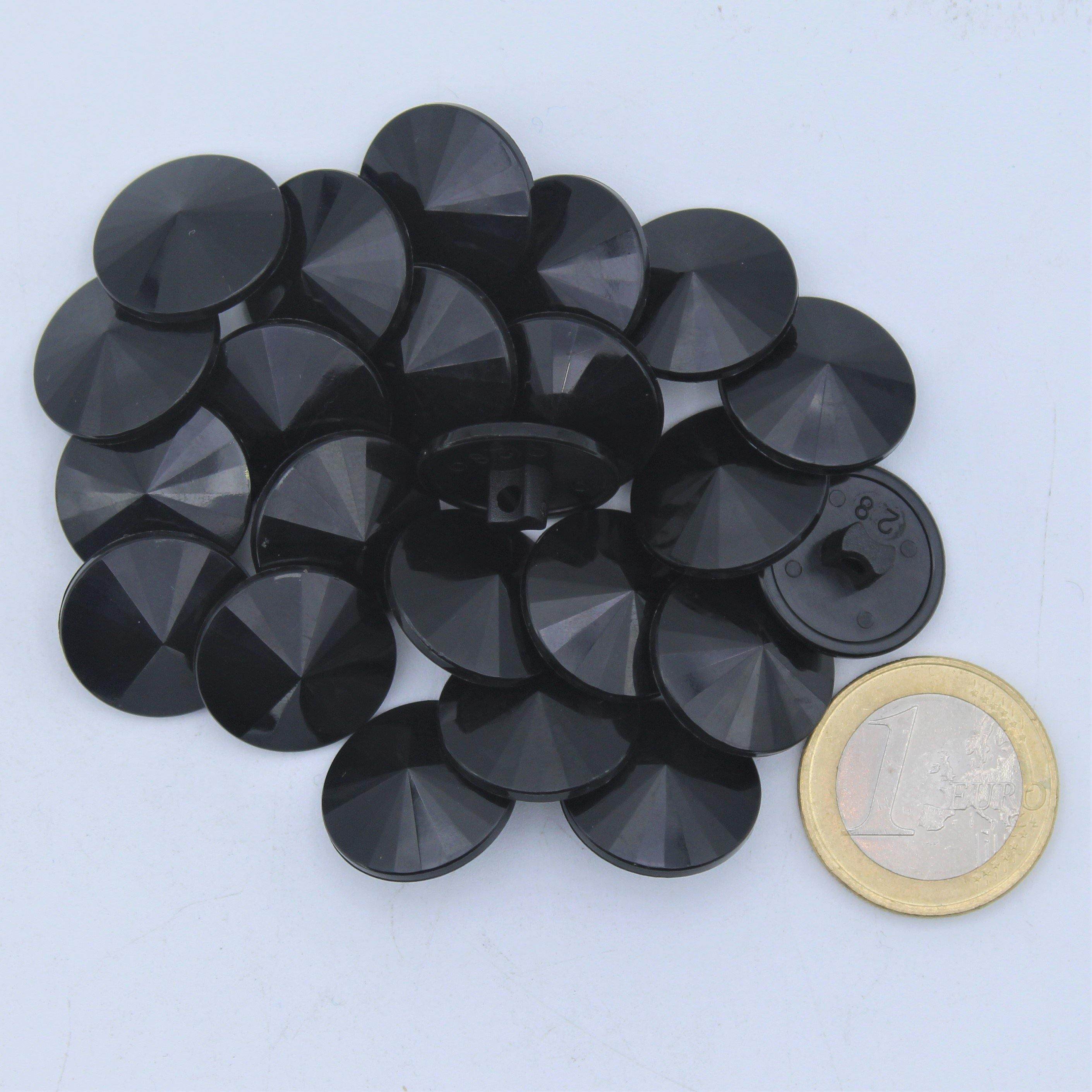 Reflective Black Cone Nylon Shank Button #KNQ4002 - ACCESSOIRES LEDUC BV