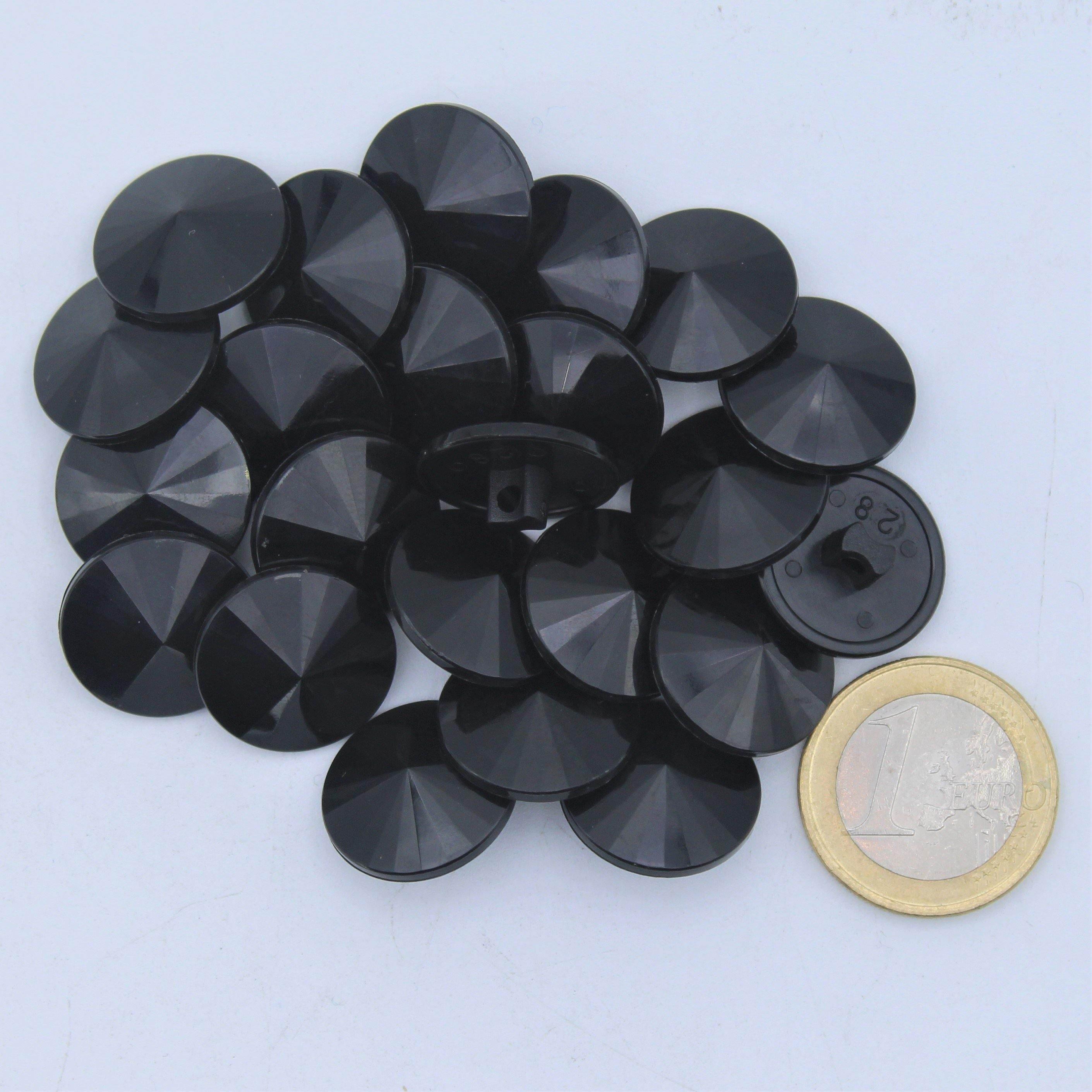 Reflective Black Cone Nylon Shank Button #KNQ4002 - ACCESSOIRES LEDUC BV