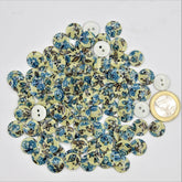 Polyester Light blue Flower Button 2 holes #KP24001 - ACCESSOIRES LEDUC BV