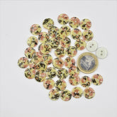 Polyester Pink Flower Button 2 holes #KP24002 - ACCESSOIRES LEDUC BV