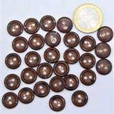 Polyester Clear brown Stone Vein Button 2 holes #KP24007 - ACCESSOIRES LEDUC BV