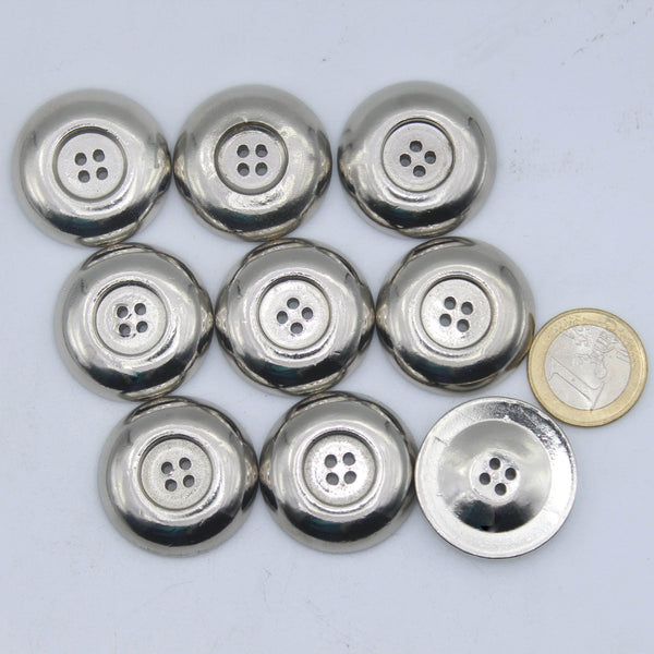 Silver Winter Coat Zamak Button 4 holes #KZ44005 - ACCESSOIRES LEDUC BV