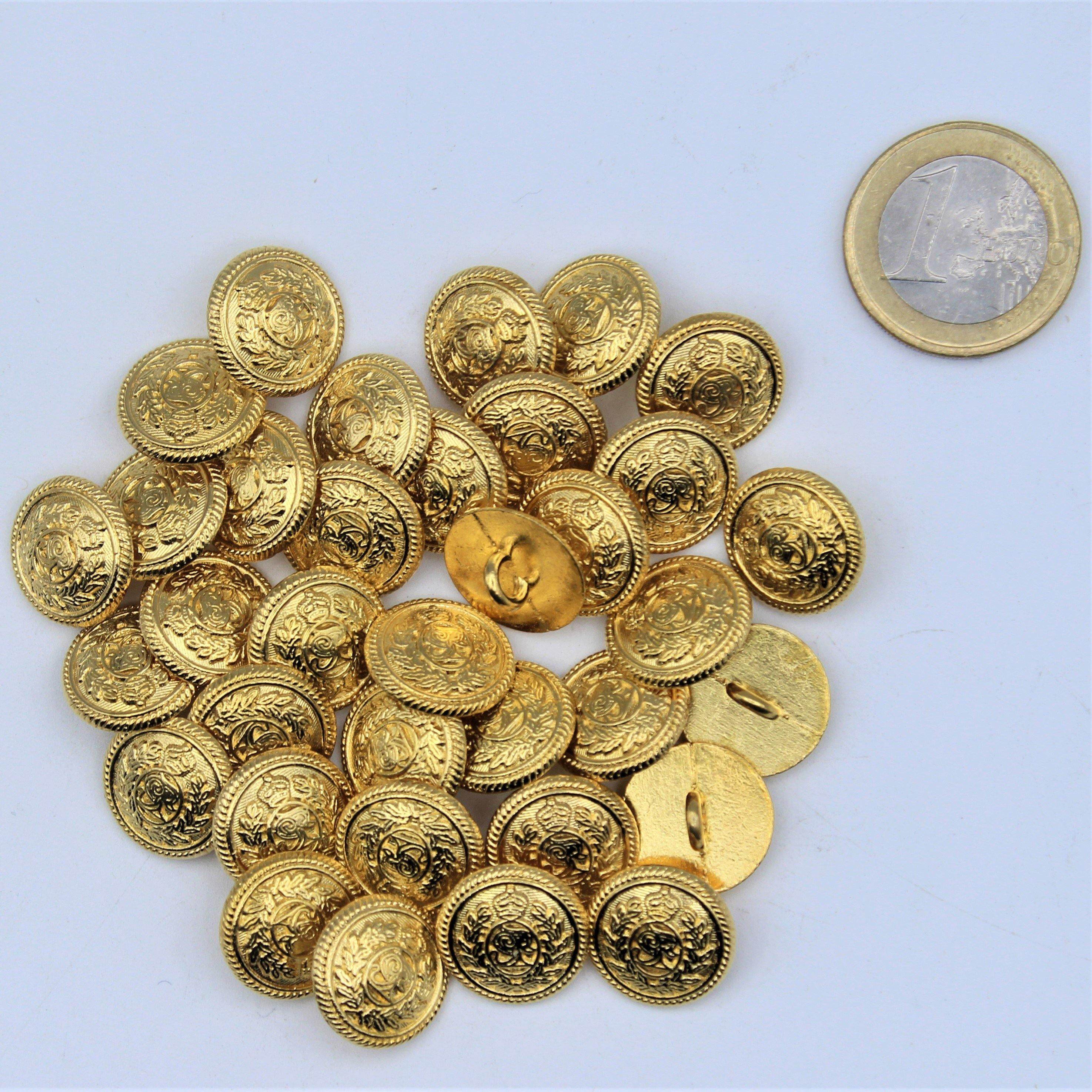 Old Military Gold Zamak Shank Button #KZQ4001 - ACCESSOIRES LEDUC BV