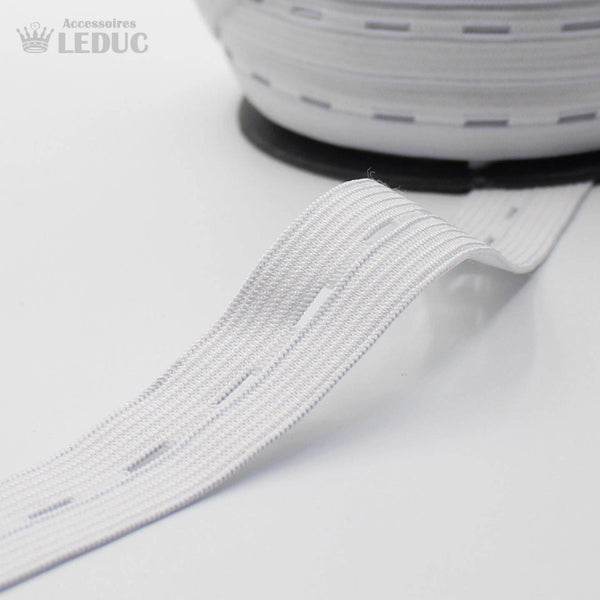 5 Meters BUTTON HOLE ELASTIC 20MM - ACCESSOIRES LEDUC BV