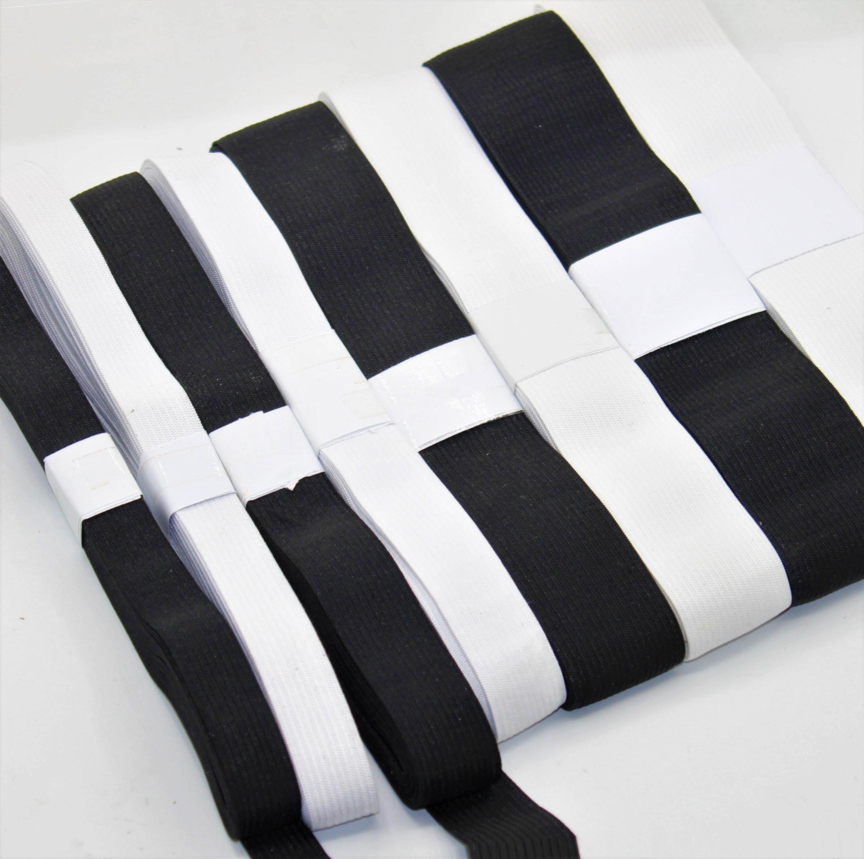 4 meters of Elastics Black / White - ACCESSOIRES LEDUC BV