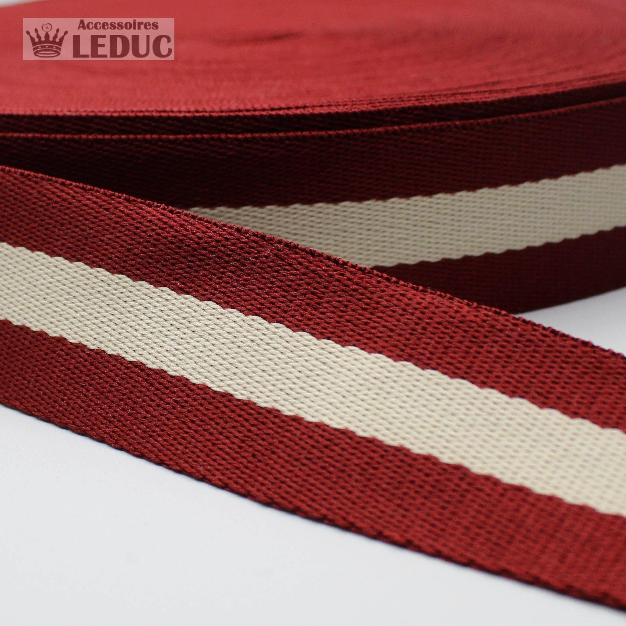 5 meters 40mm Striped Webbing #RUB1907 - ACCESSOIRES LEDUC BV