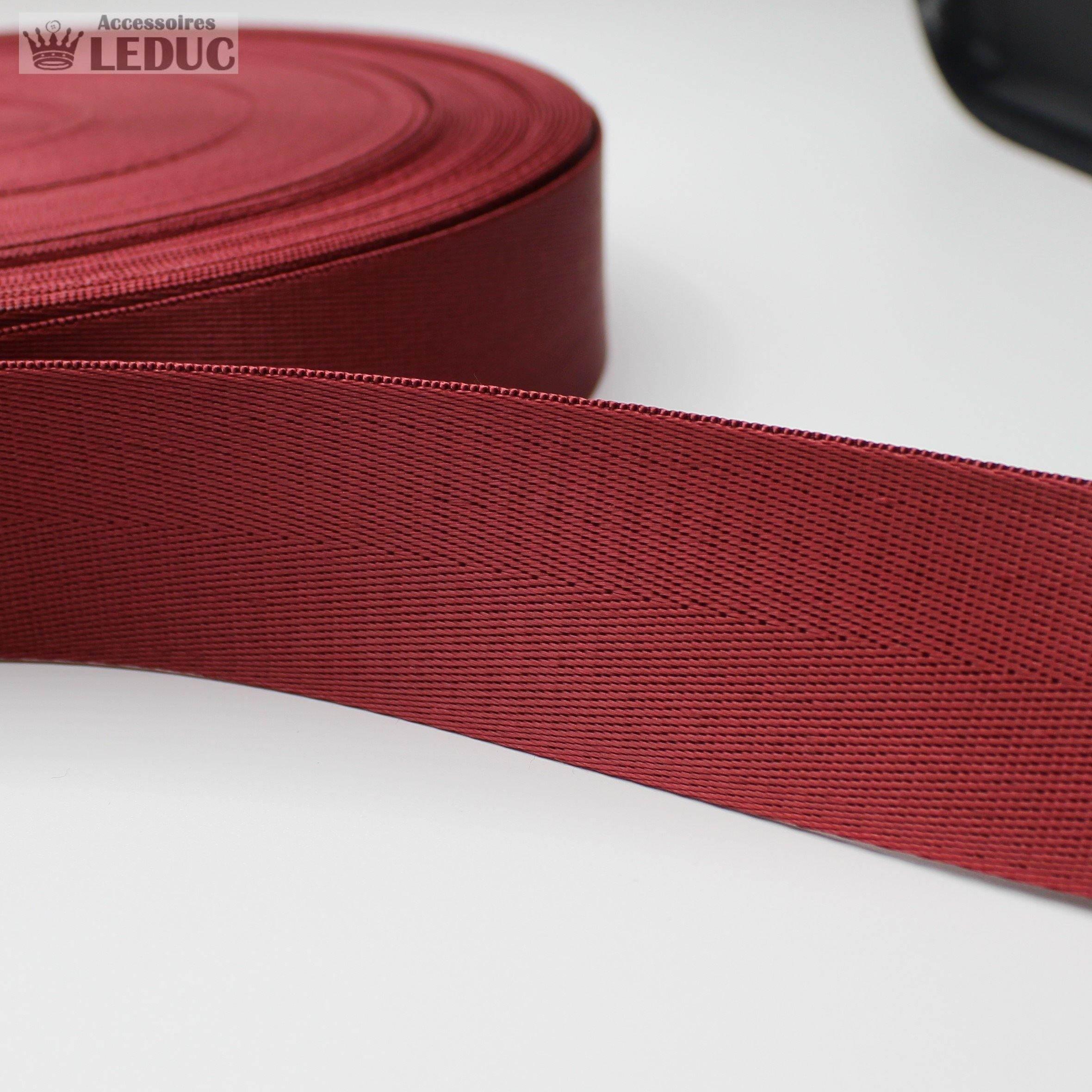 30mm or 40mm Shiny Herringbone Webbing #RUB1910 - ACCESSOIRES LEDUC BV