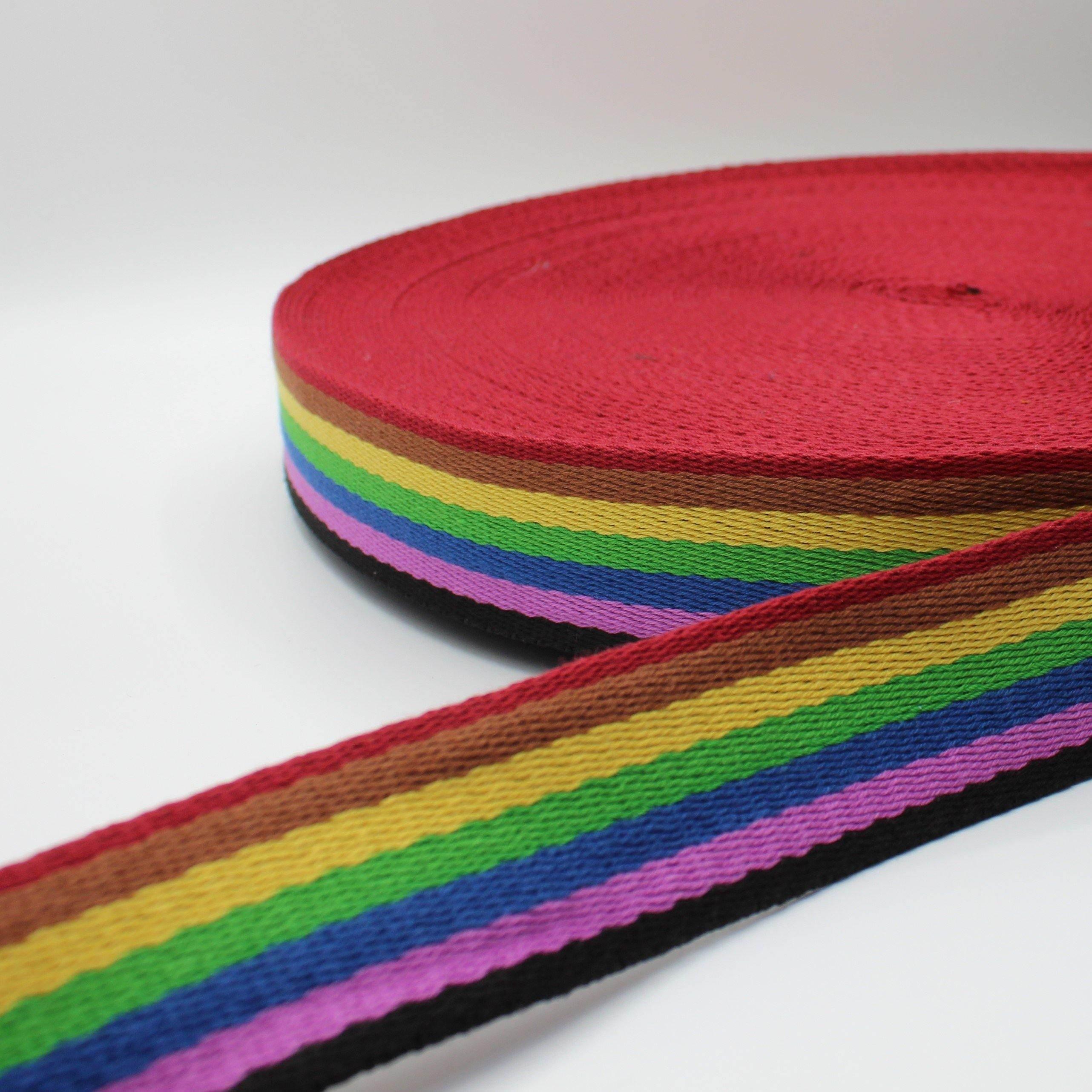 5 meters Multi - Striped Webbing 40mm #RUB1912 - ACCESSOIRES LEDUC BV