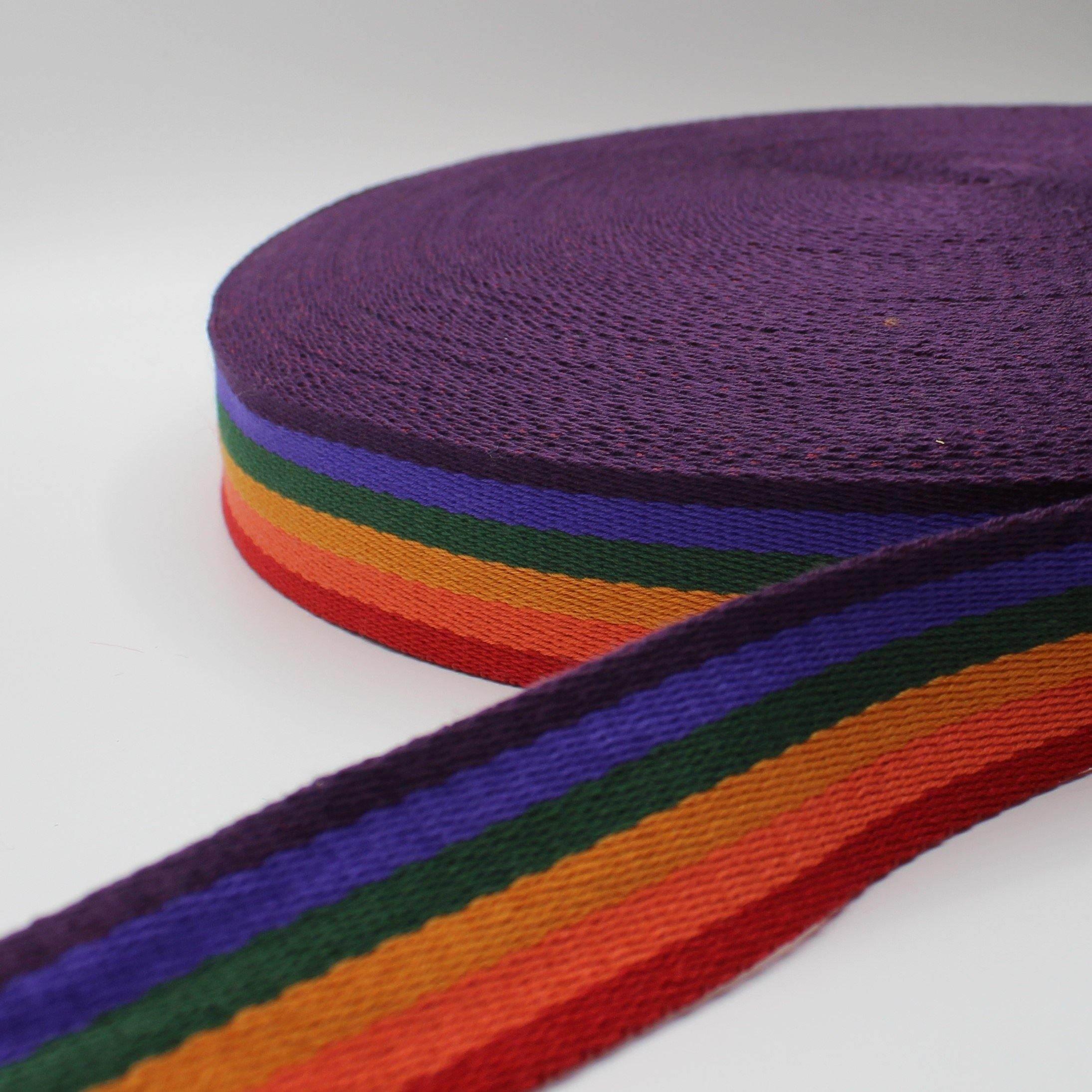 5 meters Multi - Striped Webbing 40mm #RUB1912 - ACCESSOIRES LEDUC BV