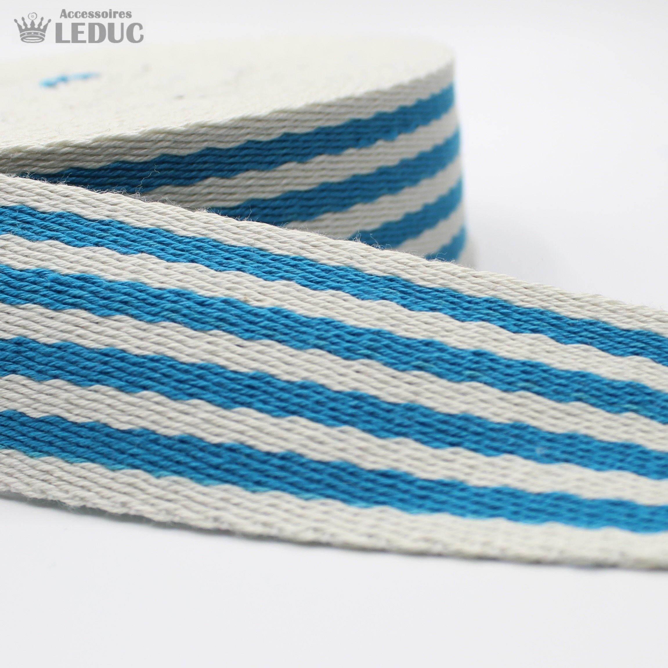 5 meters Multi - Striped Webbing 40mm #RUB1912 - ACCESSOIRES LEDUC BV