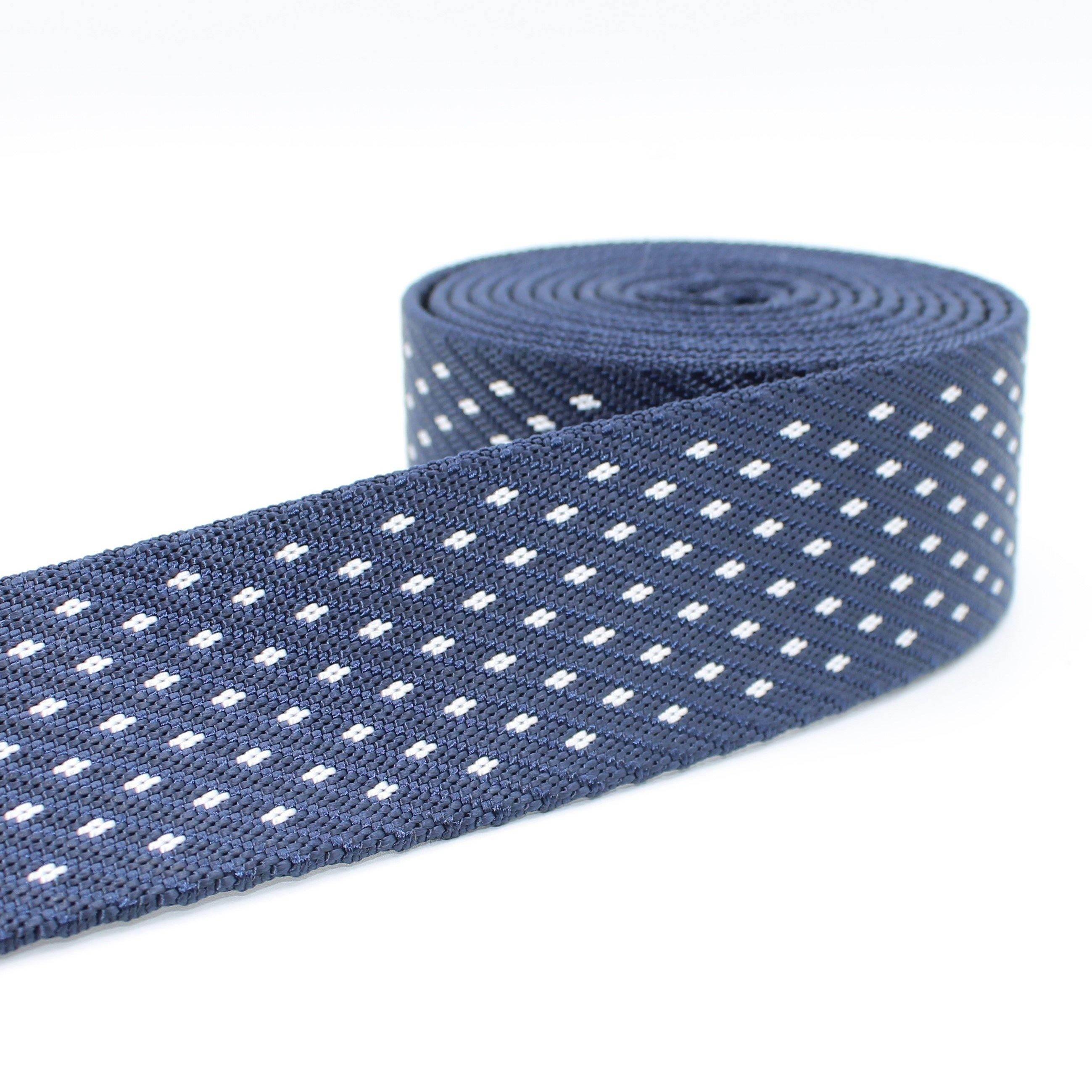 5 meters Shiny Webbing w Lurex Dots 38mm #RUB1929 - ACCESSOIRES LEDUC BV