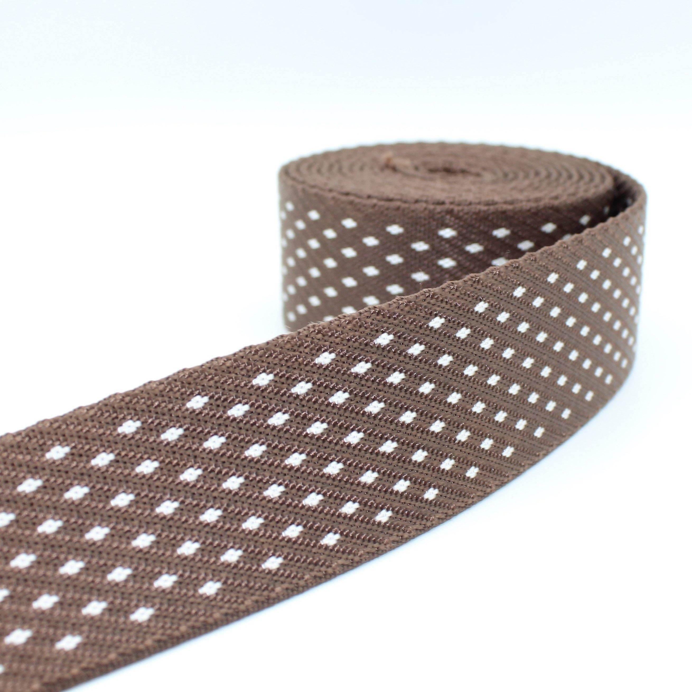 5 meters Shiny Webbing w Lurex Dots 38mm #RUB1929 - ACCESSOIRES LEDUC BV